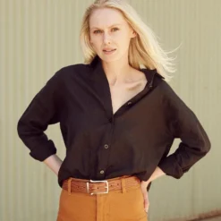 Hemp Shirt Women's Long Sleeve Stirling Shirt -Skin Care Specialty Store Grystphoto HempClothingAus Port 098