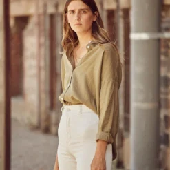 Hemp Shirt Women's Long Sleeve Stirling Shirt -Skin Care Specialty Store Grystphoto HempClothingAus Port 209