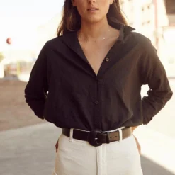 Hemp Shirt Women's Long Sleeve Stirling Shirt -Skin Care Specialty Store Grystphoto HempClothingAus Port 401