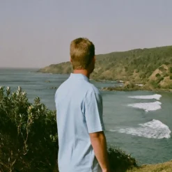 Hemp Mens Short Sleeve Polo -Skin Care Specialty Store Polo Sky Blue