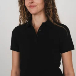 Hemp Short Sleeve Womens Polo 19 Hemp Short Sleeve Womens Polo -Skin Care Specialty Store Polo Top S S Black3