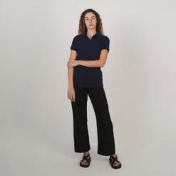 Hemp Short Sleeve Womens Polo 27 Hemp Short Sleeve Womens Polo -Skin Care Specialty Store Polo Top S S Navy1