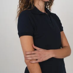 Hemp Short Sleeve Womens Polo 29 Hemp Short Sleeve Womens Polo -Skin Care Specialty Store Polo Top S S Navy3
