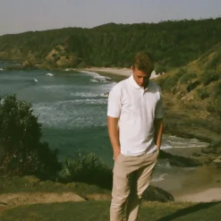 Hemp Mens Short Sleeve Polo -Skin Care Specialty Store Polo White2